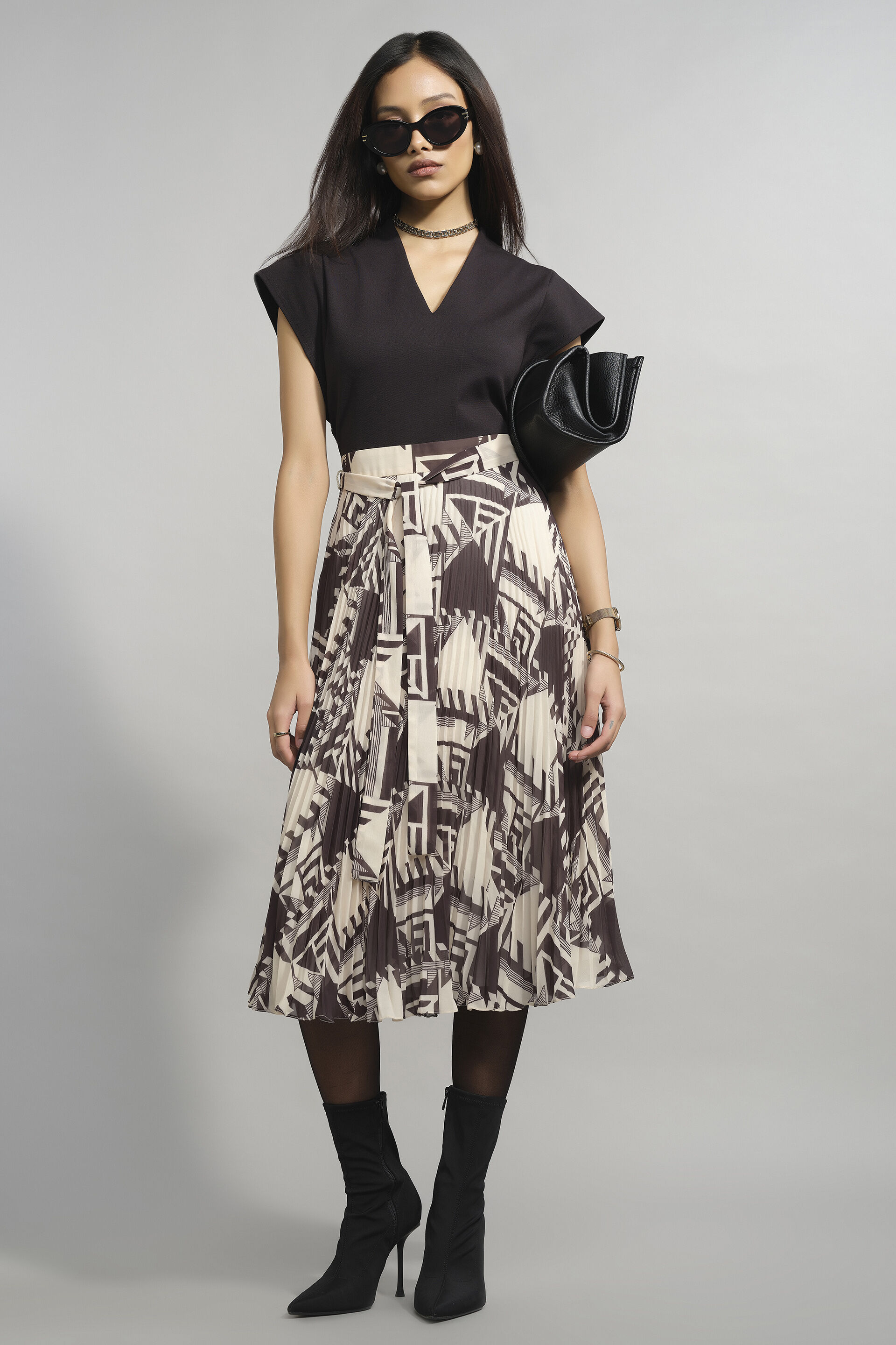 Light & Shadow Dress, Black, image 3